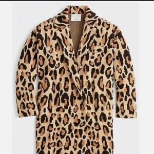 NWOT JCrew Demylee Leopard Print Sweater Jacket